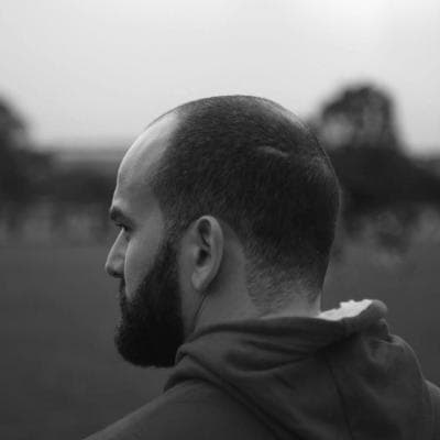 Gary Hili, shown in profile.
